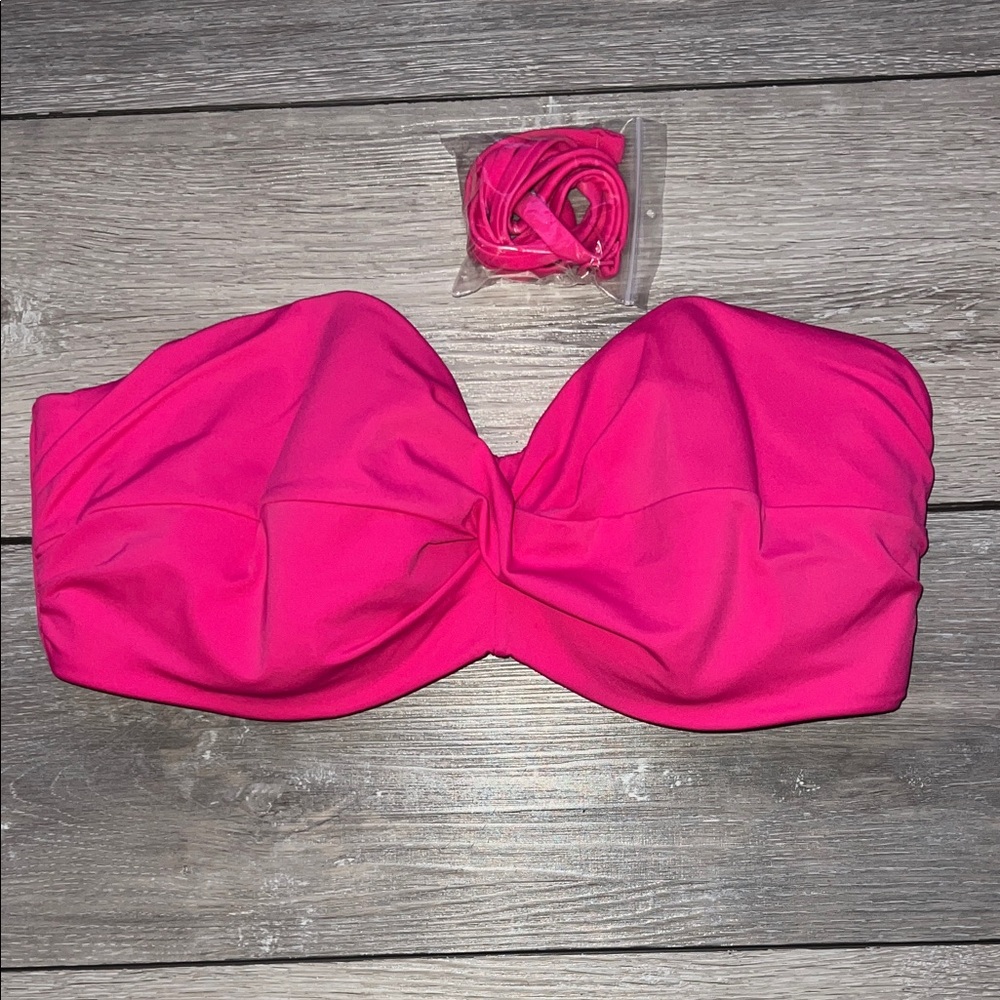 Victoria’s Secret Swim Hot Pink Strapless Bikini Top 36DD